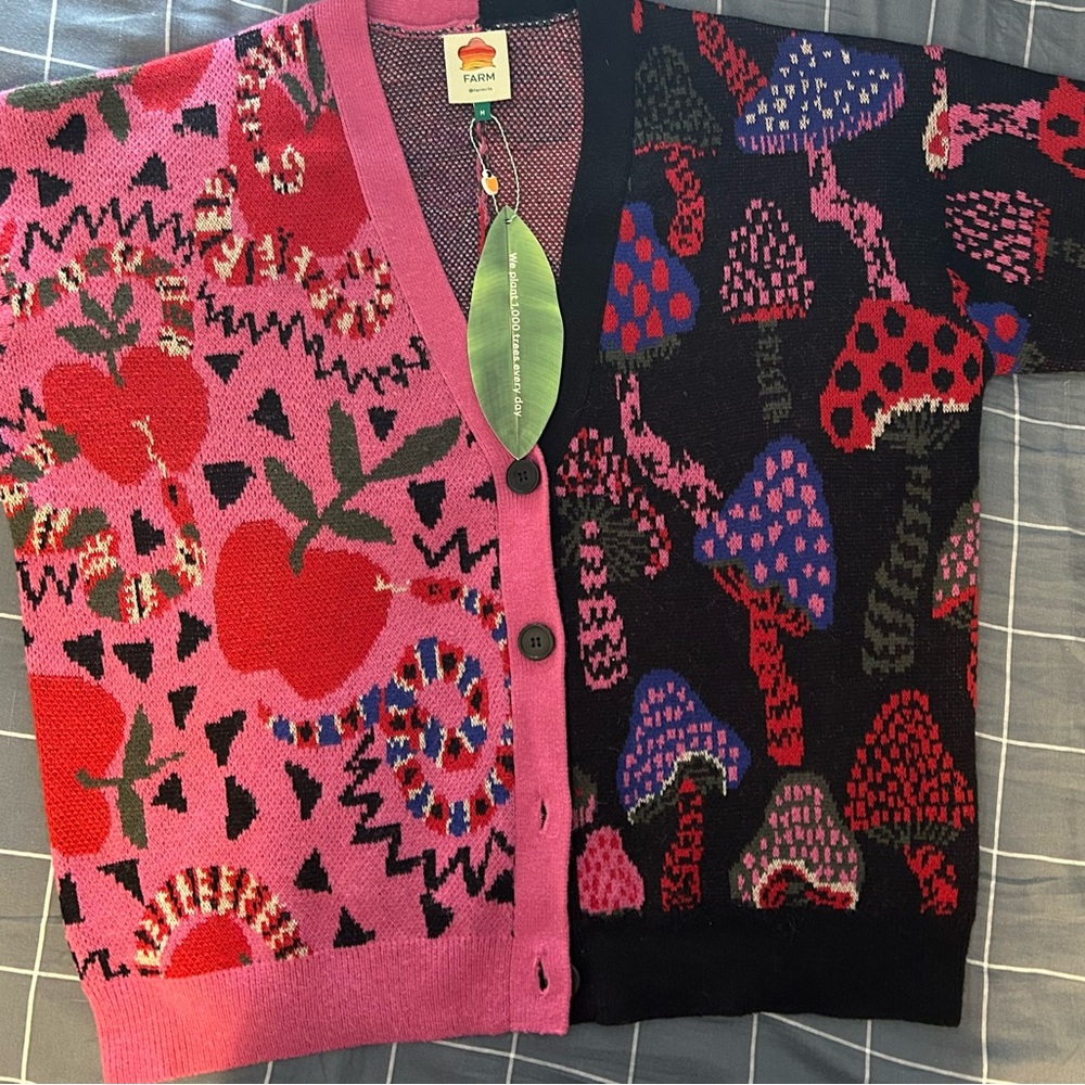 NWT FARM Rio Snakes and Mushrooms Sweater